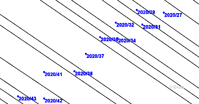 Parcela st. 2020/36 v KÚ Mikulčice, Katastrální mapa