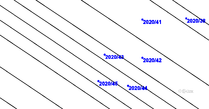 Parcela st. 2020/43 v KÚ Mikulčice, Katastrální mapa