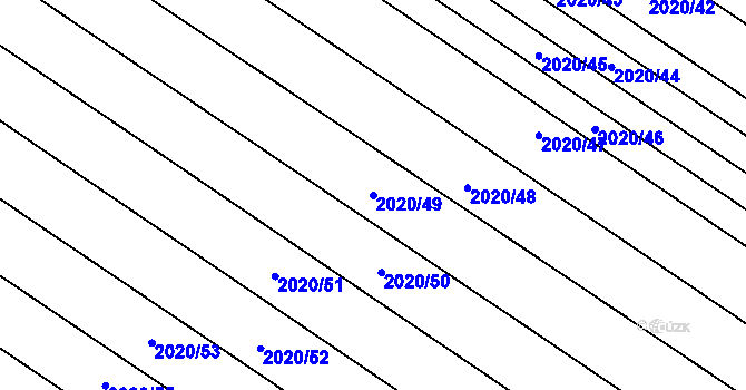 Parcela st. 2020/49 v KÚ Mikulčice, Katastrální mapa