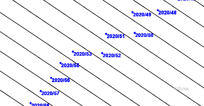 Parcela st. 2020/52 v KÚ Mikulčice, Katastrální mapa