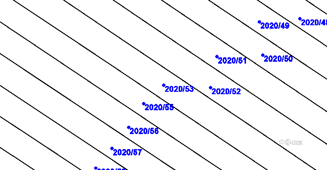 Parcela st. 2020/53 v KÚ Mikulčice, Katastrální mapa