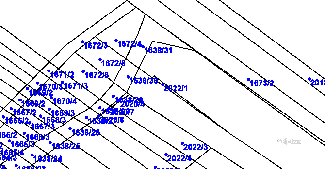 Parcela st. 2022/1 v KÚ Mikulčice, Katastrální mapa