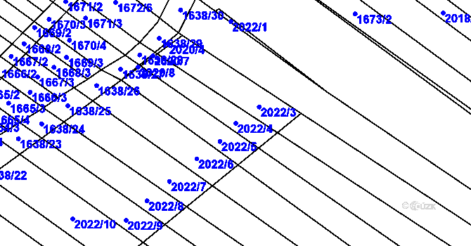 Parcela st. 2022/4 v KÚ Mikulčice, Katastrální mapa