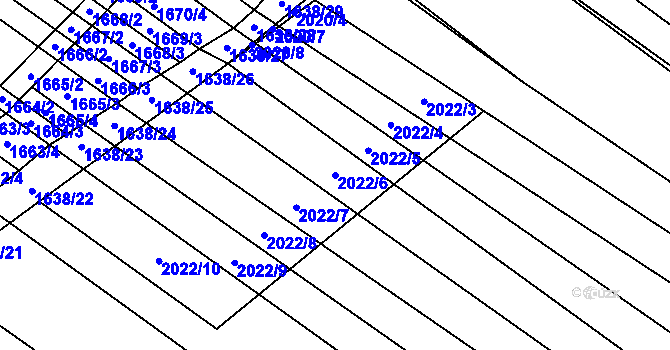 Parcela st. 2022/6 v KÚ Mikulčice, Katastrální mapa