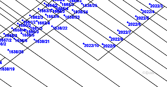 Parcela st. 2022/10 v KÚ Mikulčice, Katastrální mapa