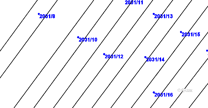 Parcela st. 2031/12 v KÚ Mikulčice, Katastrální mapa