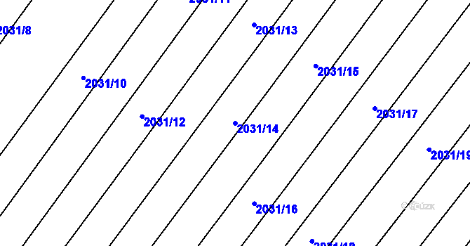 Parcela st. 2031/14 v KÚ Mikulčice, Katastrální mapa
