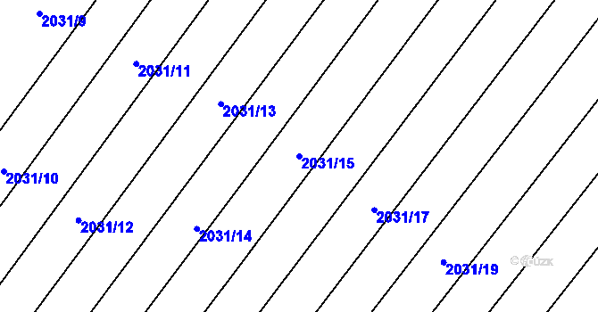 Parcela st. 2031/15 v KÚ Mikulčice, Katastrální mapa