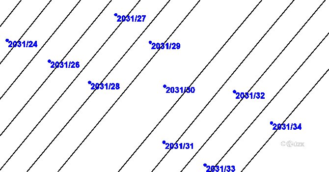 Parcela st. 2031/30 v KÚ Mikulčice, Katastrální mapa