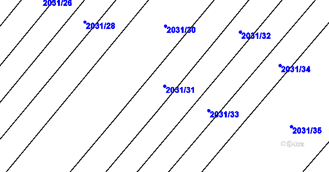 Parcela st. 2031/31 v KÚ Mikulčice, Katastrální mapa