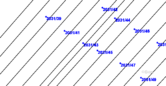 Parcela st. 2031/43 v KÚ Mikulčice, Katastrální mapa