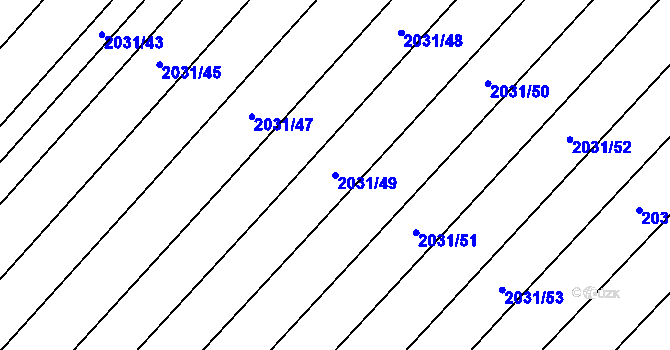 Parcela st. 2031/49 v KÚ Mikulčice, Katastrální mapa