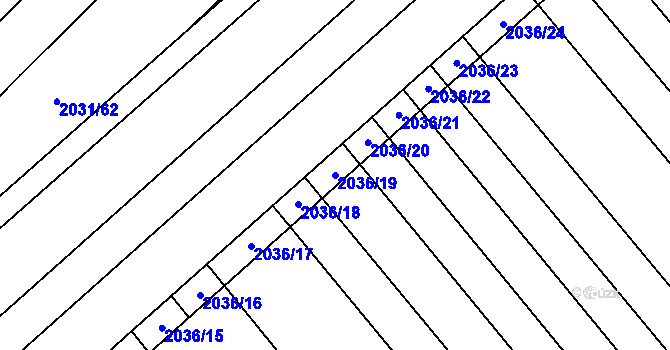 Parcela st. 2036/19 v KÚ Mikulčice, Katastrální mapa