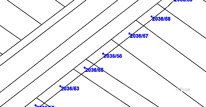 Parcela st. 2036/56 v KÚ Mikulčice, Katastrální mapa