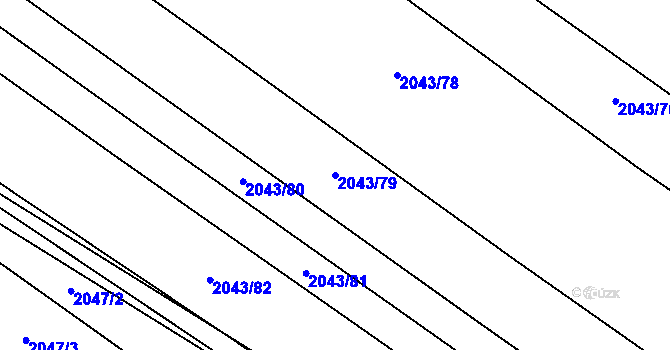 Parcela st. 2043/79 v KÚ Mikulčice, Katastrální mapa
