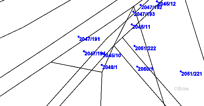 Parcela st. 2045/10 v KÚ Mikulčice, Katastrální mapa