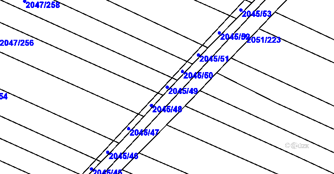 Parcela st. 2045/49 v KÚ Mikulčice, Katastrální mapa