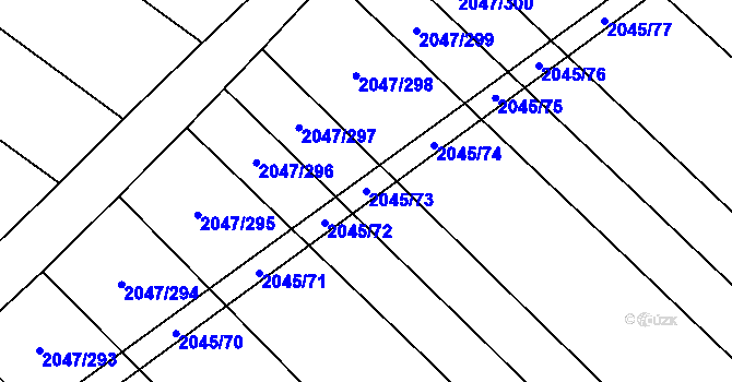 Parcela st. 2045/73 v KÚ Mikulčice, Katastrální mapa