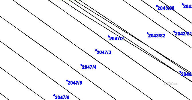 Parcela st. 2047/3 v KÚ Mikulčice, Katastrální mapa