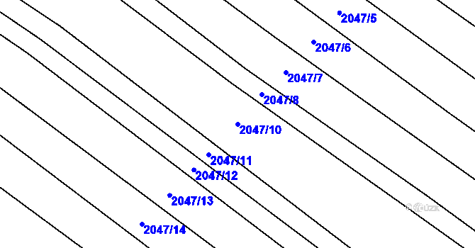 Parcela st. 2047/10 v KÚ Mikulčice, Katastrální mapa