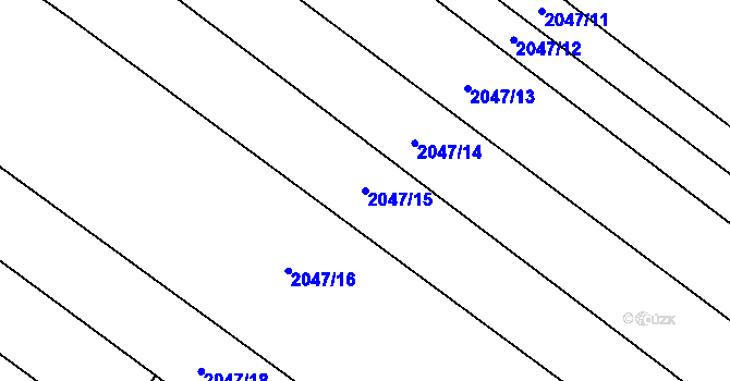 Parcela st. 2047/15 v KÚ Mikulčice, Katastrální mapa