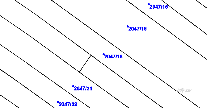 Parcela st. 2047/18 v KÚ Mikulčice, Katastrální mapa