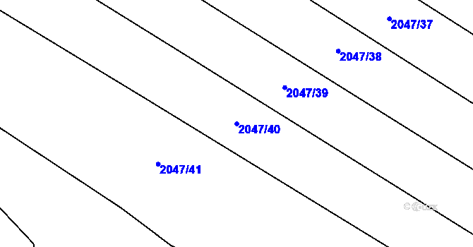 Parcela st. 2047/40 v KÚ Mikulčice, Katastrální mapa