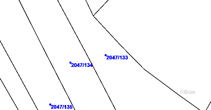 Parcela st. 2047/133 v KÚ Mikulčice, Katastrální mapa