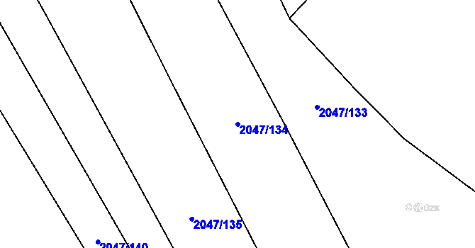 Parcela st. 2047/134 v KÚ Mikulčice, Katastrální mapa