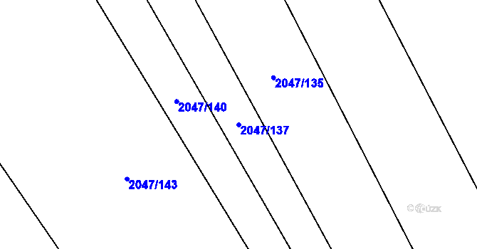 Parcela st. 2047/137 v KÚ Mikulčice, Katastrální mapa