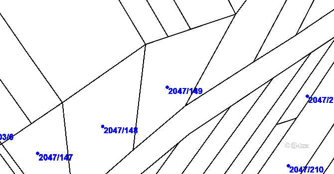 Parcela st. 2047/149 v KÚ Mikulčice, Katastrální mapa