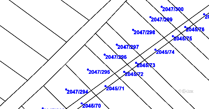 Parcela st. 2047/296 v KÚ Mikulčice, Katastrální mapa
