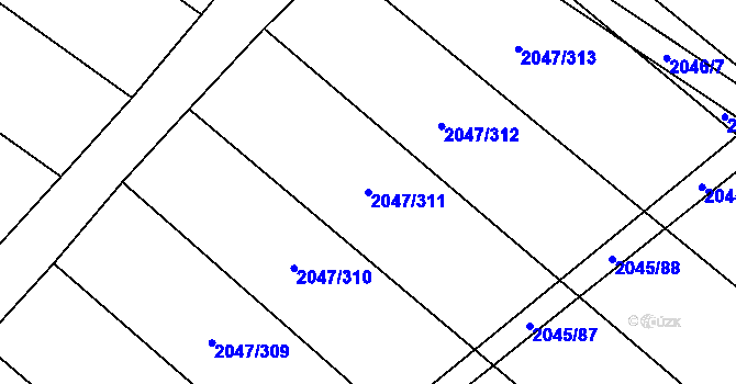 Parcela st. 2047/311 v KÚ Mikulčice, Katastrální mapa