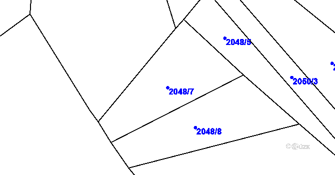 Parcela st. 2048/7 v KÚ Mikulčice, Katastrální mapa