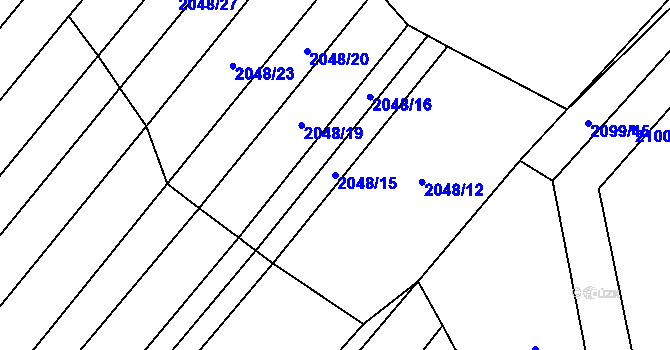 Parcela st. 2048/15 v KÚ Mikulčice, Katastrální mapa