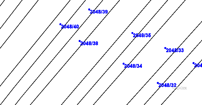 Parcela st. 2048/36 v KÚ Mikulčice, Katastrální mapa