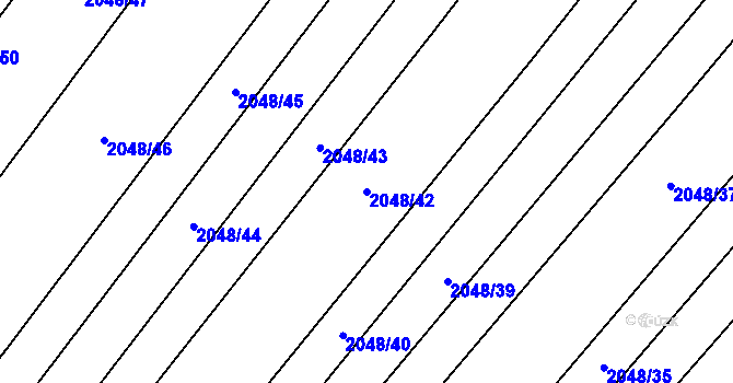 Parcela st. 2048/42 v KÚ Mikulčice, Katastrální mapa