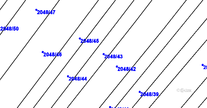 Parcela st. 2048/43 v KÚ Mikulčice, Katastrální mapa