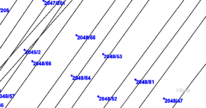 Parcela st. 2048/53 v KÚ Mikulčice, Katastrální mapa
