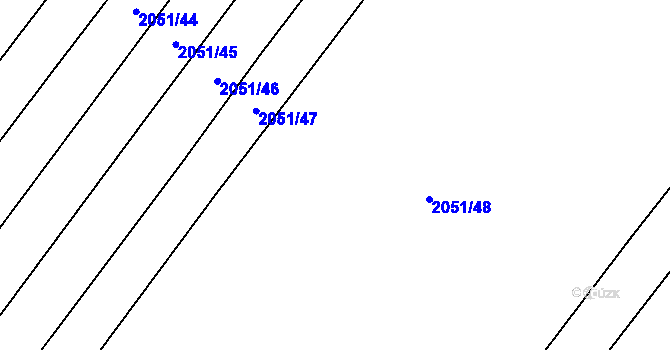 Parcela st. 2051/49 v KÚ Mikulčice, Katastrální mapa