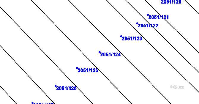Parcela st. 2051/124 v KÚ Mikulčice, Katastrální mapa