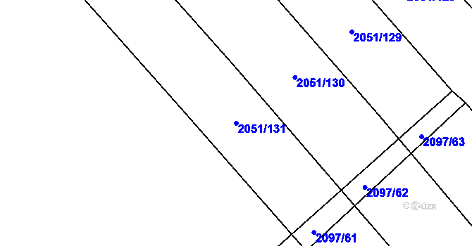 Parcela st. 2051/131 v KÚ Mikulčice, Katastrální mapa