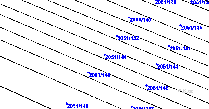 Parcela st. 2051/144 v KÚ Mikulčice, Katastrální mapa