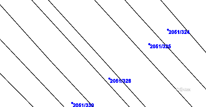Parcela st. 2051/327 v KÚ Mikulčice, Katastrální mapa