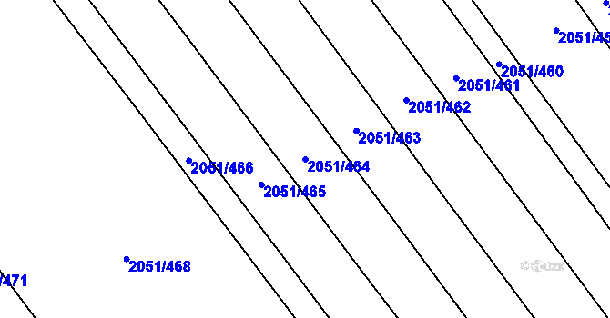 Parcela st. 2051/464 v KÚ Mikulčice, Katastrální mapa