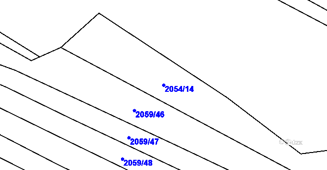 Parcela st. 2054/14 v KÚ Mikulčice, Katastrální mapa