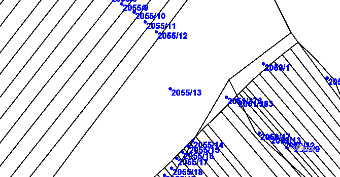 Parcela st. 2055/13 v KÚ Mikulčice, Katastrální mapa
