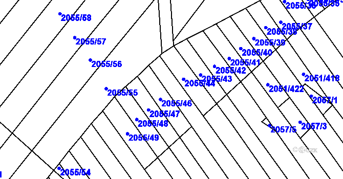 Parcela st. 2055/45 v KÚ Mikulčice, Katastrální mapa