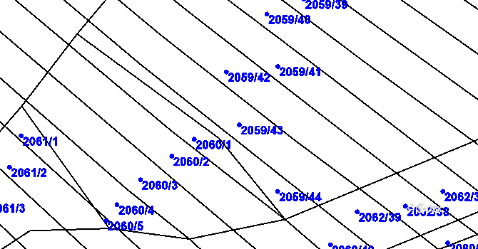Parcela st. 2059/43 v KÚ Mikulčice, Katastrální mapa