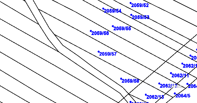 Parcela st. 2059/57 v KÚ Mikulčice, Katastrální mapa